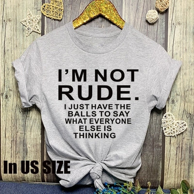 I Am Not Rude Black T Shirt Not Rude