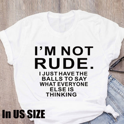 I Am Not Rude Black T Shirt Not Rude