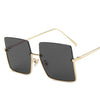 Oversize Half Frame Metal Square Sunglasses Women