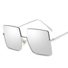 Oversize Half Frame Metal Square Sunglasses Women