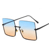 Oversize Half Frame Metal Square Sunglasses Women