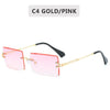 rimless square sun glasses