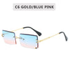 rimless square sun glasses