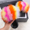 Slippers Fluffy Cute Flip Flops Plush home Flat  Summer Sandals