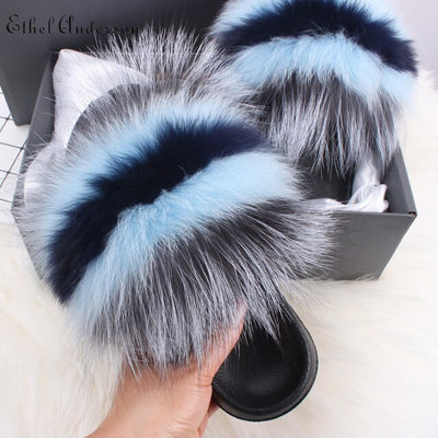 Slippers Fluffy Cute Flip Flops Plush home Flat  Summer Sandals