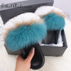 Slippers Fluffy Cute Flip Flops Plush home Flat  Summer Sandals