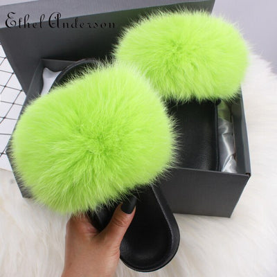 Slippers Fluffy Cute Flip Flops Plush home Flat  Summer Sandals