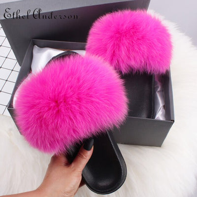 Slippers Fluffy Cute Flip Flops Plush home Flat  Summer Sandals