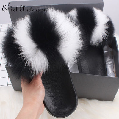 Slippers Fluffy Cute Flip Flops Plush home Flat  Summer Sandals