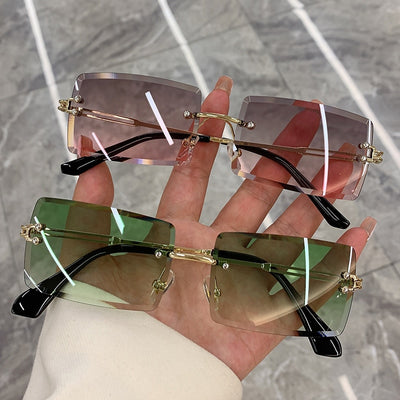 Rimless Frameless Rectangle Shades Gradient