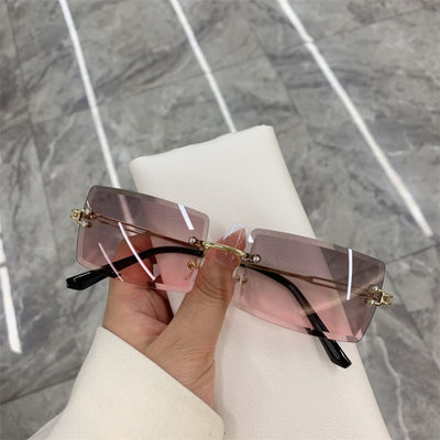 Rimless Frameless Rectangle Shades Gradient