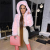 Hooded Faux  Fashion Coats And Jackets