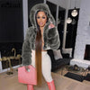 Hooded Faux  Fashion Coats And Jackets