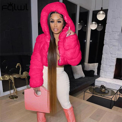 Hooded Faux  Fashion Coats And Jackets