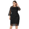 lace slim party dress flare sleeve