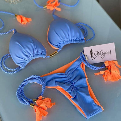 Blue Color  Two Piece Bikinis