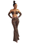 Leopard Tops and Pants Wide Leg Suits