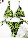 Snake Print Bikin Women Lace Up Thong Swimsuit Girl Bathing Suit Swim