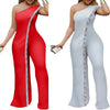 One Shoulder Women Jumpsuits Sleeveless One Piece Pants