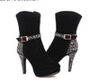 Women High Heels Warm Autumn Winter Shoes Pointed Toe Platform